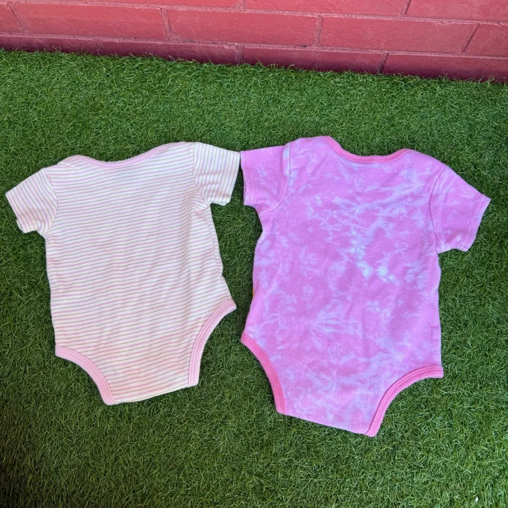 Disney Baby Winnie the Pooh Pink Striped & Tie‎ Dye Bodysuits Size 6 9 Months
